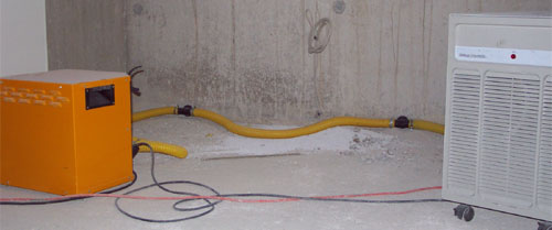 Trocknung Kommunwand bei einem Doppelhaus...